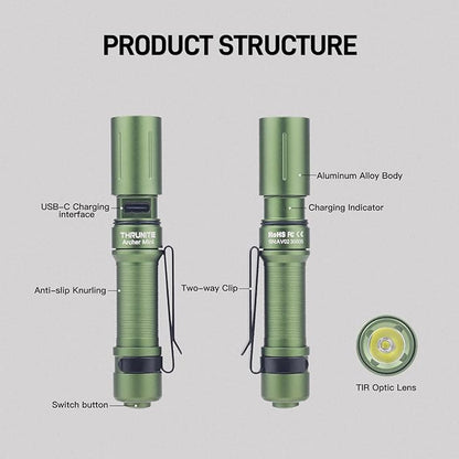 ThruNite Archer Mini Pocket EDC Pen Flashlight, USB-C Rechargeable Mini LED - Image 3