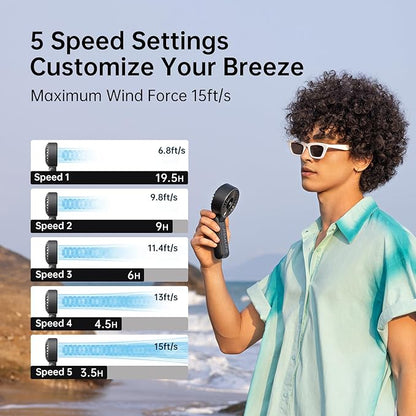 JISULIFE Handheld Fan Life7 – Ultimate Flexibility: Wide & Strong Airflow - Image 3