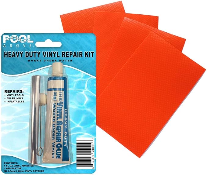 Heavy Duty Vinyl Repair Patch Kit | Vinyl Cement Adhesive Glue and Colored by PoolAbove