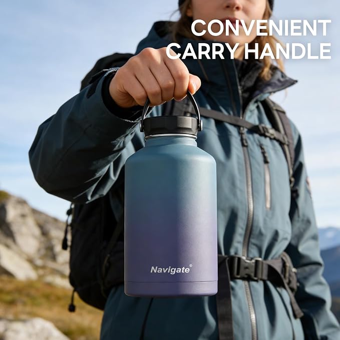 Navigate 64 oz Insulated Stainless Steel Sports Water Bottle - Image 8