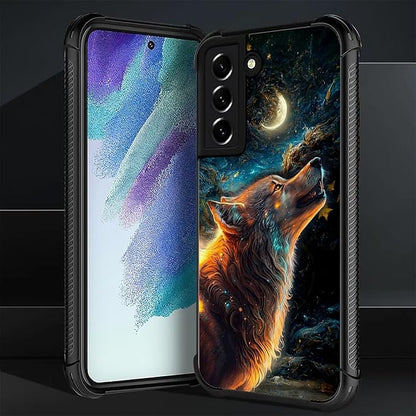 for Samsung Galaxy S21 Plus Case, Star Cave Hungry Wolf Pattern Graphic Design - Image 3