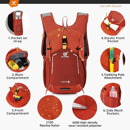 SKYSPER Small Hiking Backpack - 15L Travel Daypack Lightweight Bag Water - Image 3