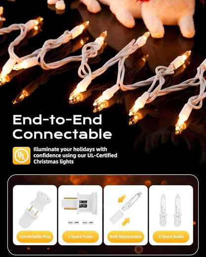 Brightown Christmas Lights, 100-Count 20ft Clear Incandescent Bulb Mini String - Image 2