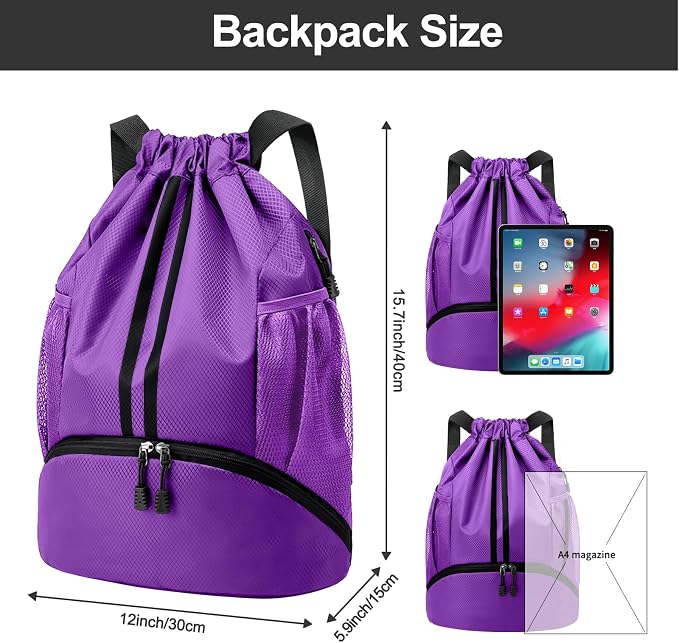 Hoedia Sports Drawstring Backpack - Image 2