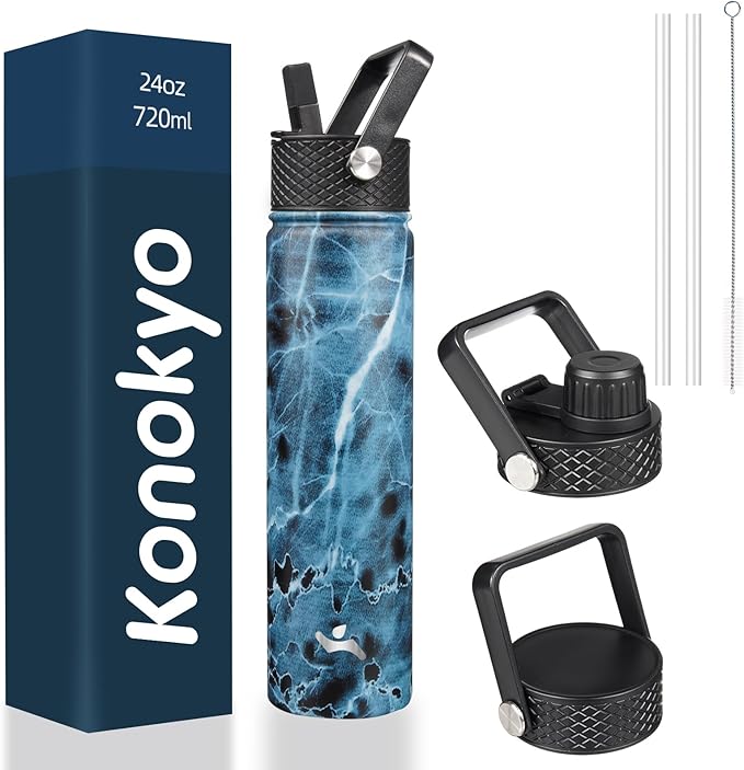 Konokyo Insulated Water Bottle 24oz Stainless Steel Sport Bottles by Konokyo