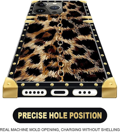 Compatible with iPhone 13 Pro Max Case, Seamless Gold Chain Leopard Luxury - Image 5