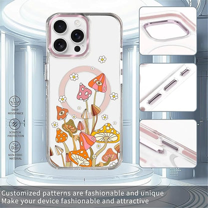 Case for iPhone 15 Pro Max, Retro Mushroom Sunflower Phone Case Design，for - Image 2