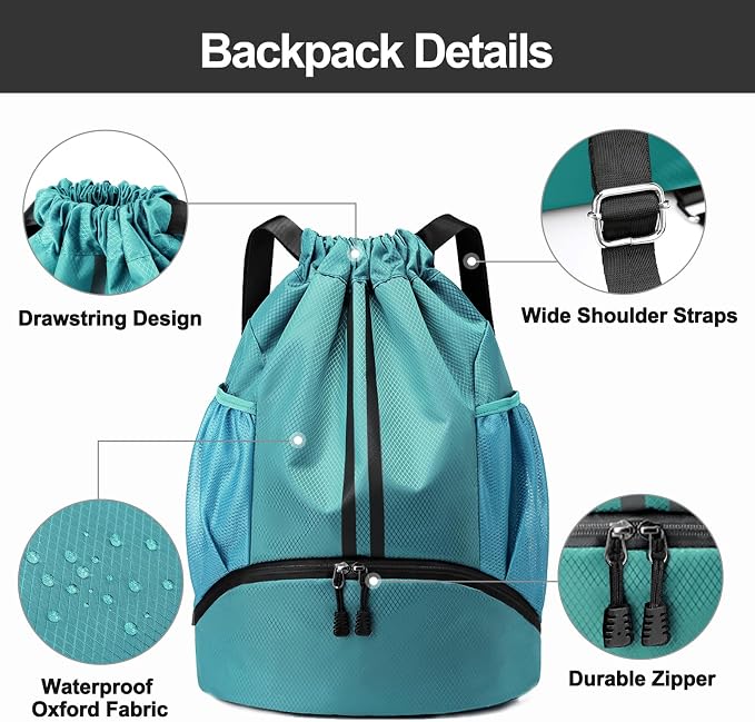 Hoedia Sports Drawstring Backpack - Image 5