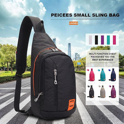 Peicees Small Sling Backpack Waterproof Unisex Shoulder Bag Chest Crossbody - Image 7