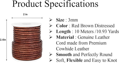 GENIQUE Real/Genuine Round Leather String Cord - Image 2