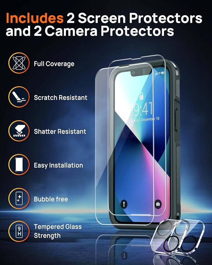 Lanhiem Magnetic for iPhone 13 Case, 2 Pack 10 FT Military Drop Protection - Image 2