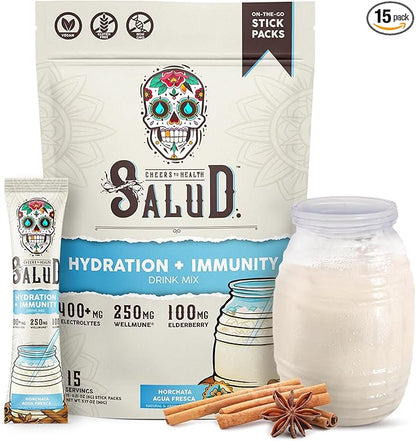 Salud 2-in-1 Hydration Packets + Immunity Electrolytes Powder, Horchata by TasteSalud