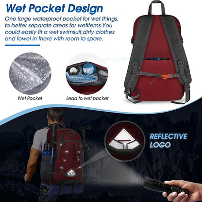 IGOLUMON Hiking Backpack 40L Packable Lightweight Camping Backpack Men Women - Image 3