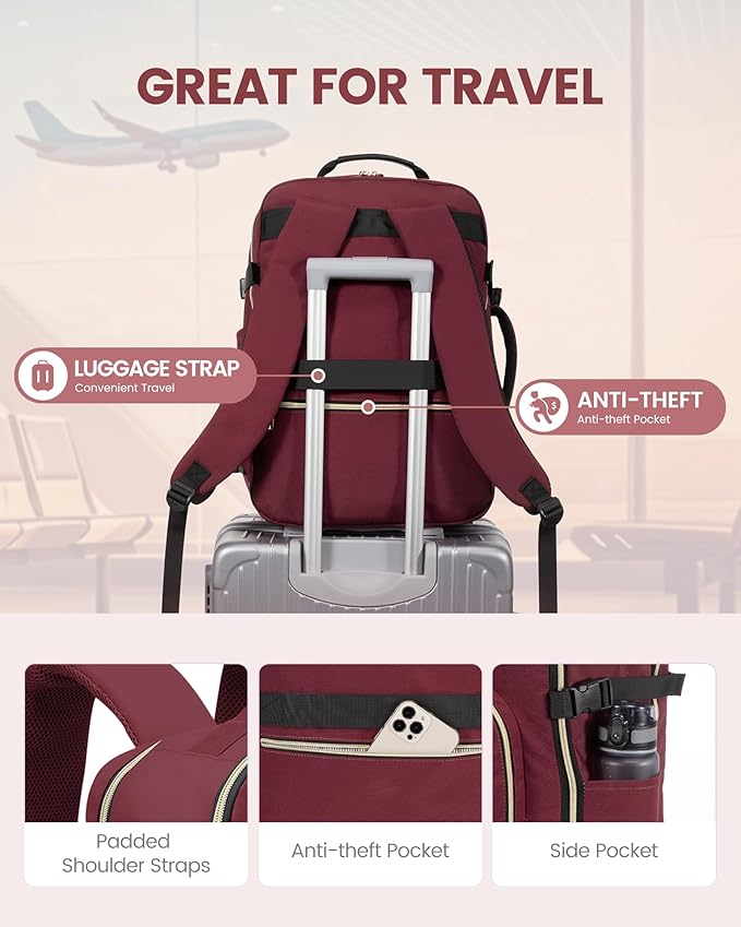 LOVEVOOK Travel Backpack for Women & Men 40L, Airline Approved Carry On - Image 6