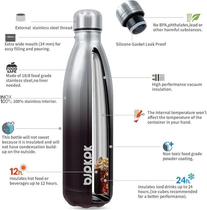 BJPKPK Stainless Steel Water Bottles 25oz Insulated Water Bottle Keep Cold And - Image 2