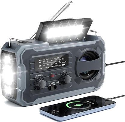 Hand Crank Emergency Radio, 10000mAh Weather Radio - Image 9