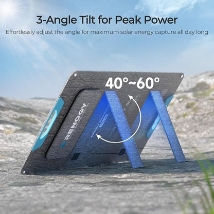 Renogy 100 Watt Solar Panel, N-Type 100W Portable Solar Panels w/Kickstands - Image 8