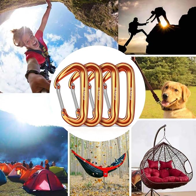 B-Mardi Carabiner Clips Heavy Duty 12kN-Lightweight Locking Carabiners - Image 3