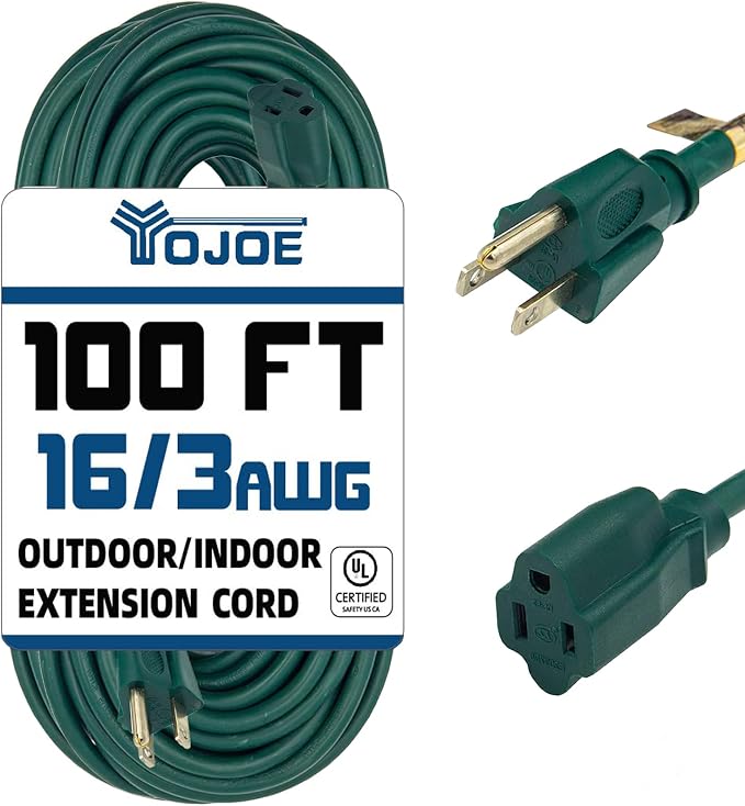 YOJOE Indoor Outdoor Extension Cord, 3 Prong 10A Weatherproof Power Cord by YOJOE