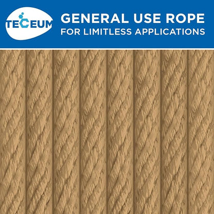 TECEUM Cotton Rope 3/16” – 100 FT – Strong All-Purpose Braided Rope – Natural - Image 9