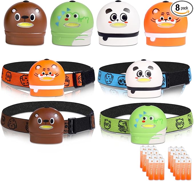 KunHe 8 Pack LED Kids Headlamp by KunHe