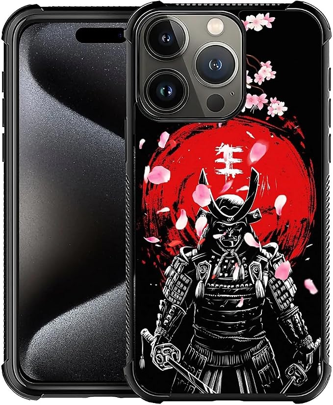 for iPhone 16 Pro Max Case, Sakura Japanese Samurai Pattern Graphic Design Girl by FKBRCL4U