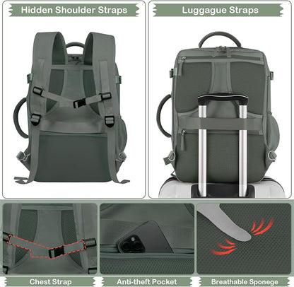 Hanples Travel Backpack as Personal Item Travel bag Flight Approved, 35L Carry - Image 7