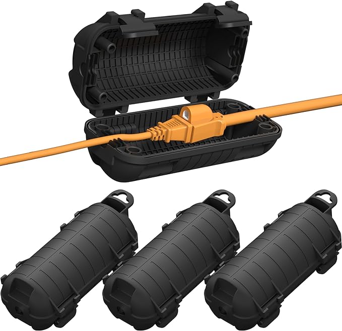 Extension Cord Cover Outdoor, 4 Pack IP54 Water-Resistant Power Cord Protector by CFMASTER