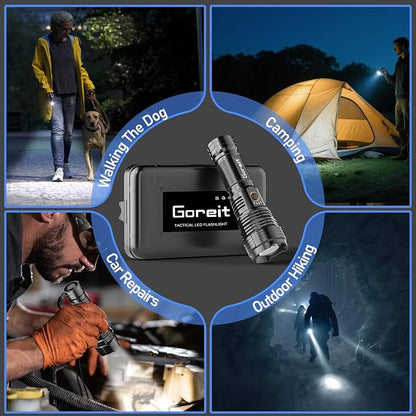 Flashlights LED High Lumens Rechargeable, Goreit 20, 000 Lumens XHP70.2 Super - Image 9