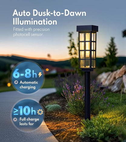 PASAMIC Solar Pathway Lights Outdoor, 24 Inch Tall Solar Landscape Lights - Image 2