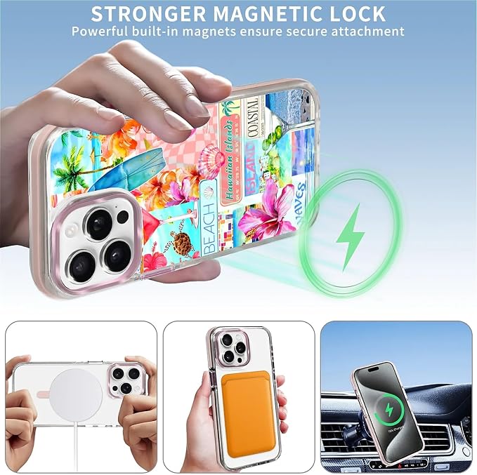 Case for iPhone 13 Pro Max, Coastal Beach Cover Coquette Collage Phone Case - Image 3