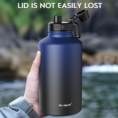Navigate 64 oz Stainless Steel Insulated Water Bottle, Double Walled Leak Proof - Image 4