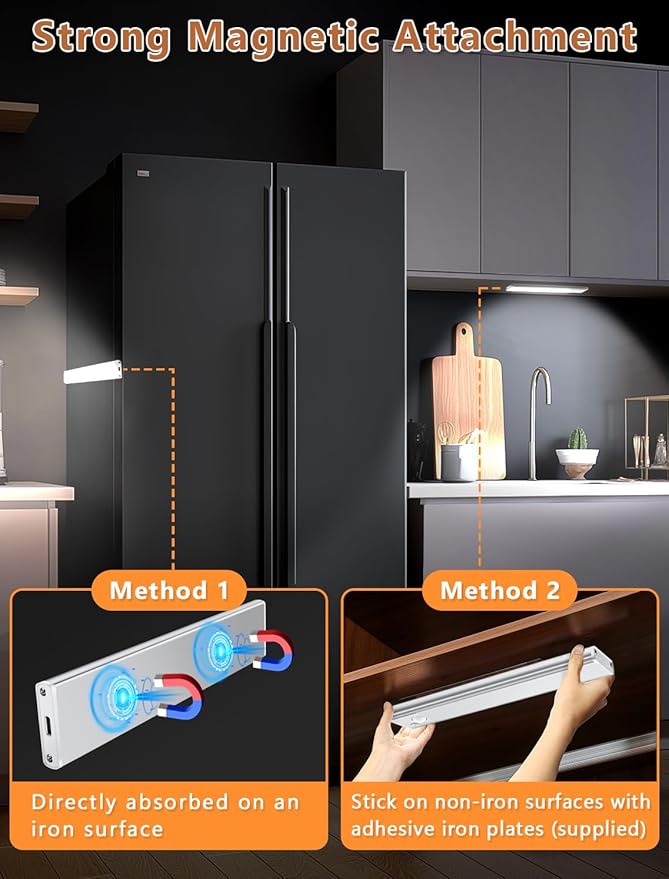 Under Cabinet Motion Sensor Lighting: 14 Inch Dimmable Rechargeable Lights - Image 5