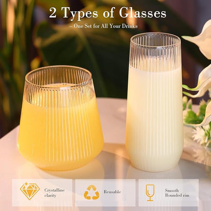 48 Pack Plastic Glasses – 24 x 9oz Stemless Champagne Flutes & 24 x 12oz - Image 4