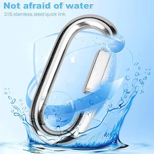2 Pcs 3 Inch 316 Heavy Duty Stainless Steel Screw Chain Quick Links, 1540LB - Image 4