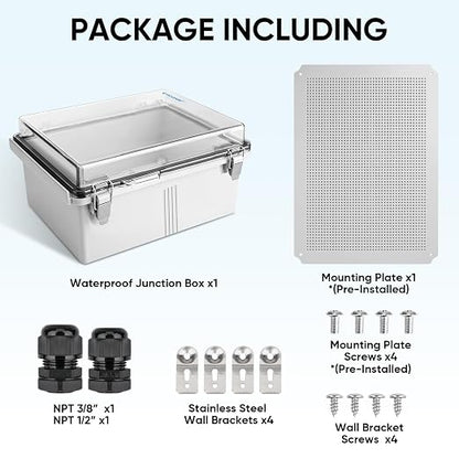 TICONN Outdoor Electrical Box Waterproof, Junction Box IP67 ABS Plastic - Image 6