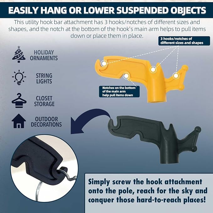 TonGass (2-Pack Multi-Purpose Plastic Utility Hook Attachment - Image 3