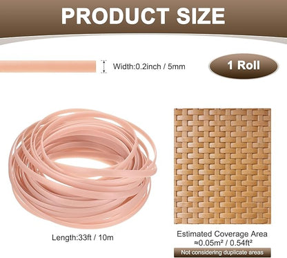 M METERXITY 1-Pack Wicker Repair Kit, 5mm x 33ft/10m Plastic Flat Rattan - Image 3