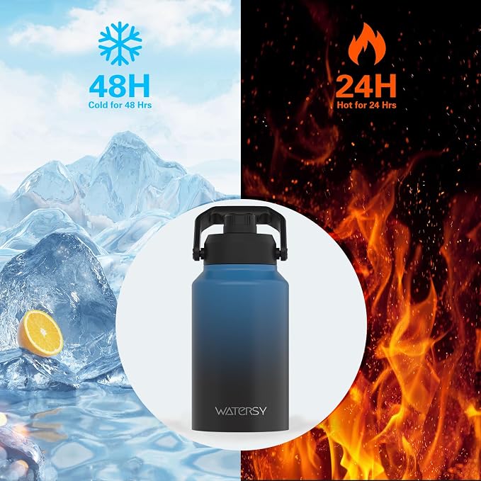 WATERSY 2/3 Gallon Water Bottle Insulated, BPA Free&Leak Proof, 87oz Stainless - Image 2