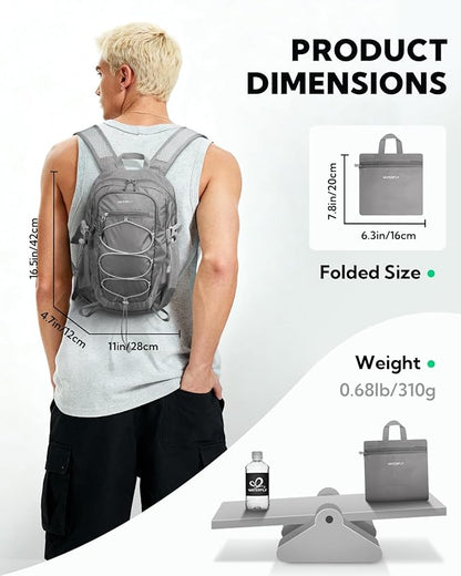 WATERFLY Small Lightweight Packable Backpack: 15L Mini Ultra Light Foldable - Image 5
