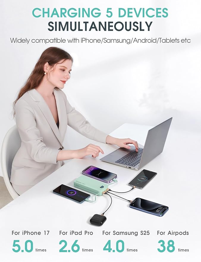 citicr Portable Charger Power Bank, 20000mAh PD20W USB C Fast Charging - Image 5
