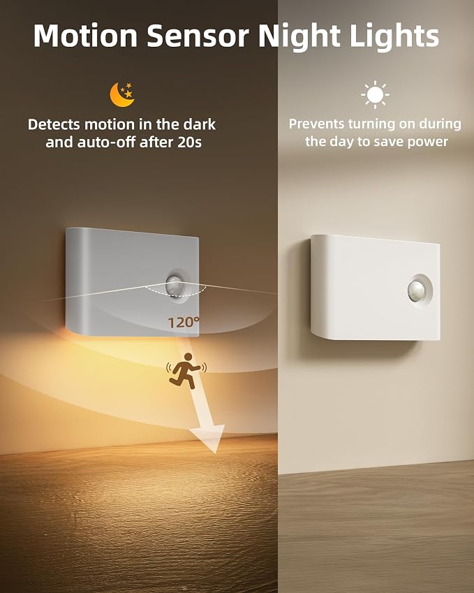 EZVALO 6 Pack Motion Sensor Night Lights, Sync LED Stair Lights Indoor - Image 4