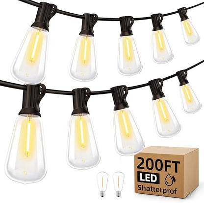 MGVIH Outdoor String Led Patio Lights - 200Ft 60M Outside Waterproof Light ST38 by MGVIH