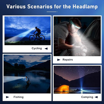 Headlamp Rechargeable LED 230° Wide Beam, USB-C Lightweight Head Lamp, Long - Image 8