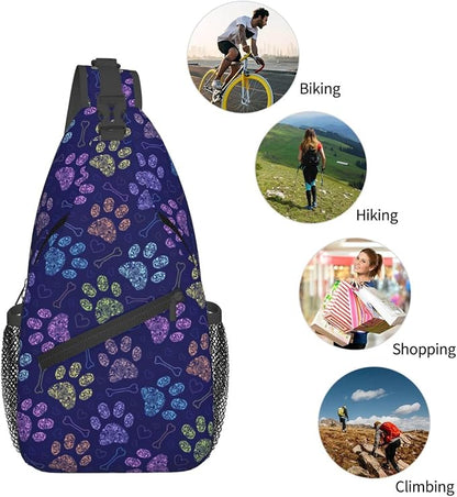 Dog Paw Sling Bag For Women Men Cute Footprint Backpack Crossbody Shoulder Bag - Image 6