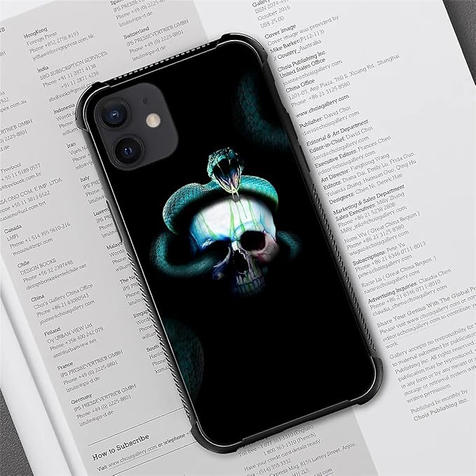 for iPhone 12/12 Pro Case, Skeleton Winding Snake Pattern Graphic Design Girl - Image 7