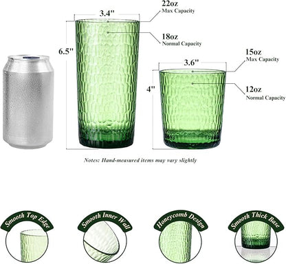 15oz and 22oz Colorful Acrylic Glasses Drinkware, Honeycomb Stackable - Image 3