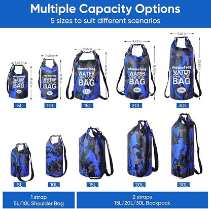 Waterproof Dry Bag 5L/10L/15L/20L/30L Roll Top Dry Storage Backpack - Image 3