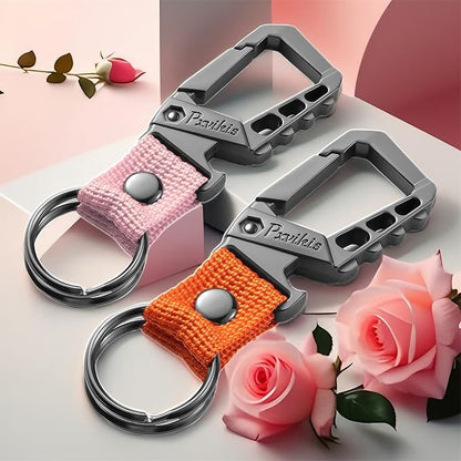 Metal heavy duty key chain carabiner clip bottle opener wrist lanyard ring car - Image 6
