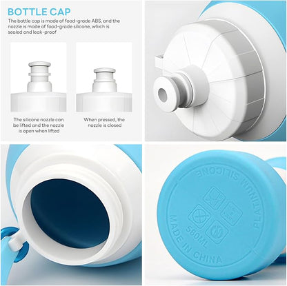 Collapsible Lightweight 20oz Water Bottle, Food-Grade Silicone BPA Free - Image 4